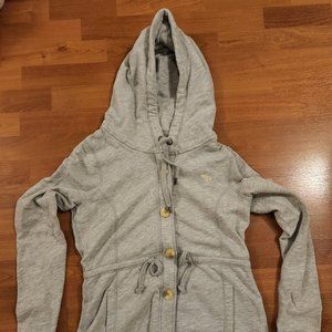 New Abercrombie & Fitch Grey Hooded Sweater Jacket, Women's Size Large